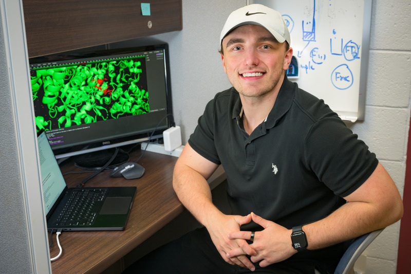 Sean Fletcher, a senior honors student majoring in medical diagnostics, recently became a first author on research published in “Virology Journal” about how HPV operates on a molecular level. Sean Fletcher, a senior honors student majoring in medical diagnostics, recently became a first author on research published in “Virology Journal” about how HPV operates on a molecular level.