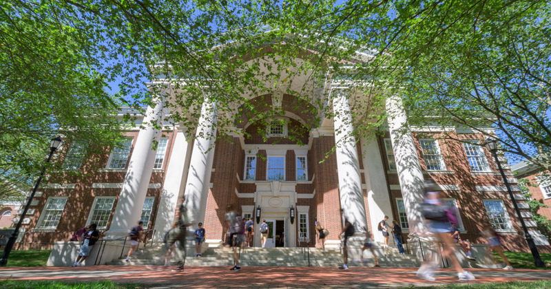 Gore Hall on first day of class