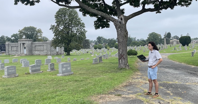 Jackson Whitcomb, a University of Delaware junior majoring in landscape architecture, spent the summer studying historic Riverview Cemetery in Wilmington, Delaware. He presented his findings and ideas to the cemetery’s board of directors on Aug. 13. The site is on the National Register of Historic Places.