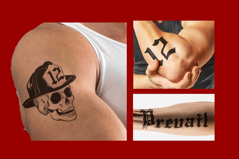 Teams produced deliverables like t-shirts, hats and even tattoo designs. Amy Deo, Alli Petrin and Genveva Laur reimagined an existing skull logo with stylized numbers.