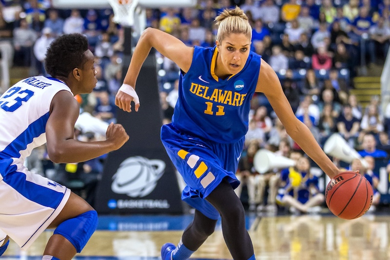 University of Delaware women’s basketball alumna Elena Delle Donne will be inducted into the Naismith Basketball Hall of Fame as a member of the Class of 2026. She will be the first Fightin’ Blue Hen to be inducted into the Naismith Basketball Hall of Fame.