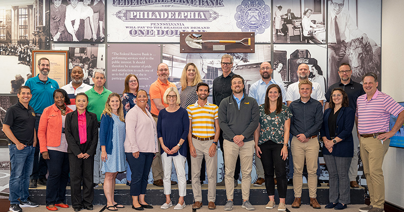 Last summer, local high school educators participated in a Foundations of Financial Literacy Teacher Training with staff from the Federal Reserve Bank of Philadelphia — Andrew Hill, Todd Zartman and Meaghan Vitale — and UD’s Center for Economic Education and Entrepreneurship, including Amy Krzyzanowski, Scott Bacon and Gail Colbert.