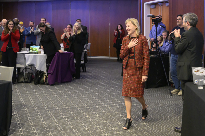 “She’s a role model for the values we want to reinforce,” said Terri Kelly, chair of the Board of Trustees, which unanimously voted for Carlson’s appointment last December.