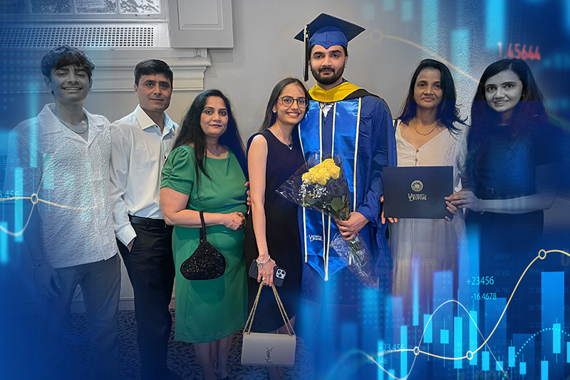 Urvesh Bhagat and family at graduation