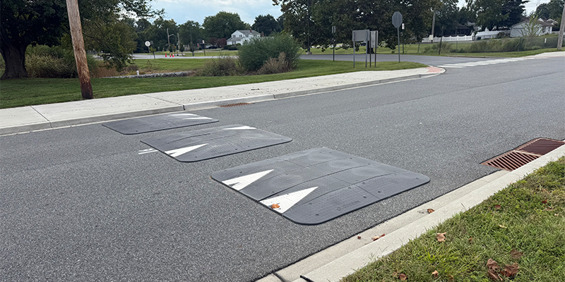 The team installed speed humps along the corridor to reduce vehicle speeds.
