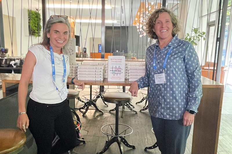 Smith (left), UD’s 2025 Alison Award winner, celebrated in Seattle with collaborator and co-author Marianne Lewis at the 2022 launch of their book “Both/And Thinking.” Lewis is dean of the Carl H. Lindner College of Business at the University of Cincinnati.