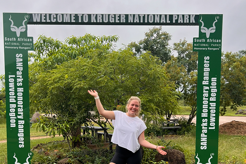 Anna Copple, a sophomore integrated health sciences major, went on her first safari in Kruger National Park.