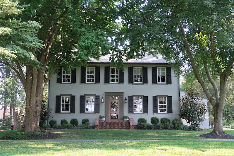View of the front elevation of the Mitchell-Biden House. 
