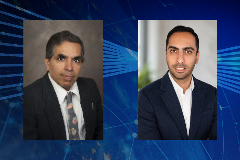 Suresh G. Advani (left), the Unidel Pierre S. du Pont Chair of Engineering, and Navid Niknafs, research associate III at UD’s Center for Composite Materials, will explore how artificial intelligence can help manufacturers improve the production of advanced composites — the lightweight, durable materials used in products ranging from automobiles to energy infrastructure — as part of the U.S. Department of Energy’s Genesis Mission.