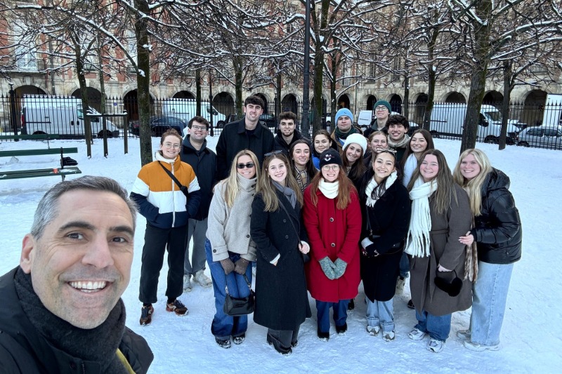 Visiting Lerner College instructor Dan Alia was honored with the student-nominated 2026 Study Abroad Faculty Director of the Year Award after leading his first study abroad program to Paris last Winter.  