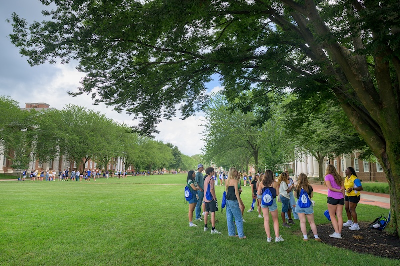 Students will split into small groups led by Orientation Leaders to explore campus and meet fellow incoming Blue Hens.