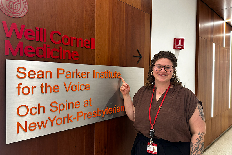 Natalie Atkinson, an alumna of UD’s speech-language pathology master’s program, now works as a speech-language pathologist and voice specialist at the Sean Parker Institute for the Voice in New York City.
