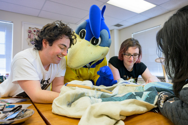 YouDee gives fashion design and product innovation student Diego Hernandez some tips.