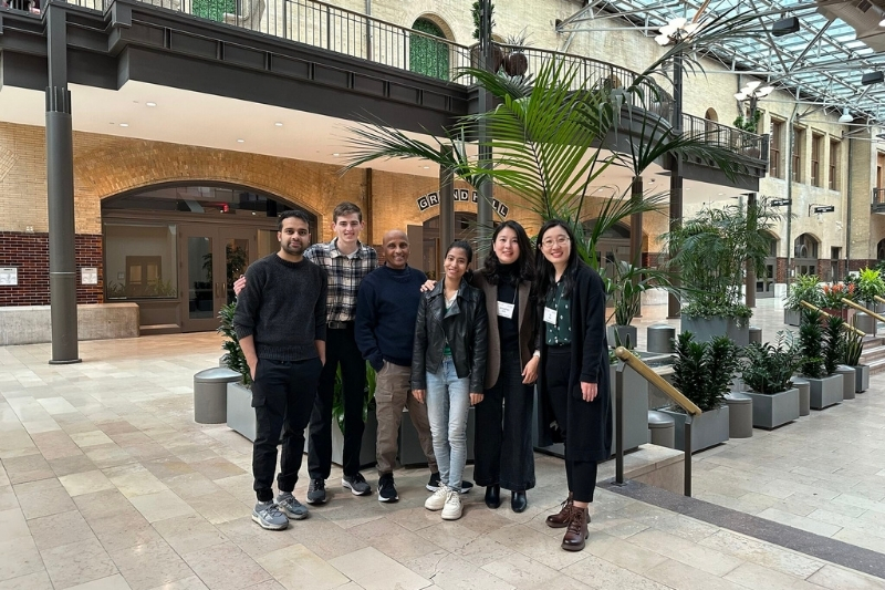 Romano traveled to St. Louis with the other members of Mu Lab for the 67th Annual Maize Genetics Meeting. Romano’s mentor, Mu (far right), says early immersion in research prepares students for advanced study and enables them to contribute to science-driven challenges facing agriculture and society. 