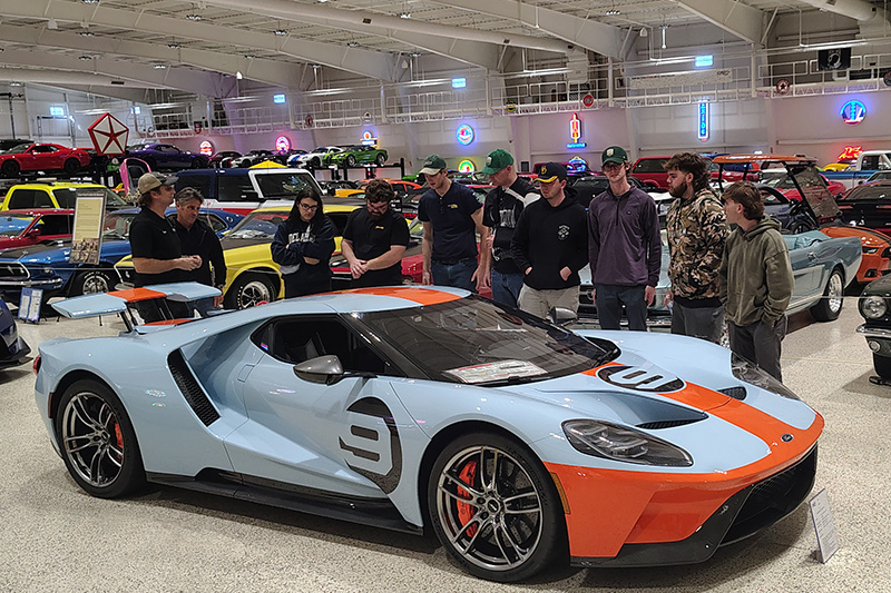 Students at the American Muscle Car Museum in Melbourne, Florida. 