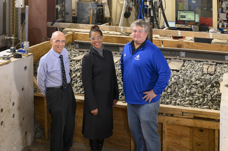 Allan Zarembski, Monique Head and Joseph Palese are leading a $14.5 million project to provide hands-on training to aspiring rail engineers and improve data sharing across the rail industry. 