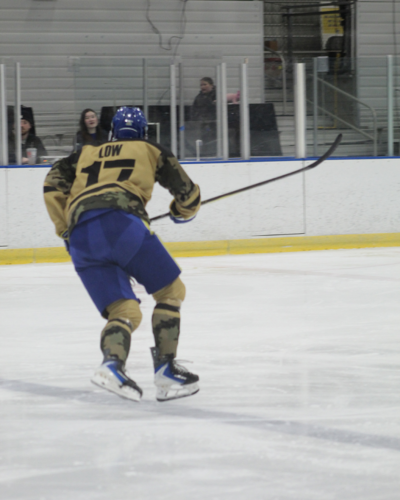Andrew Low, a forward for the UD men’s ice hockey team, in the team’s game against Pittsburgh on Feb. 7.