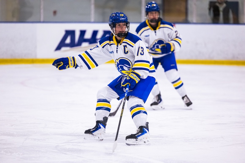 As a kid growing up in Kansas, Katilin “Finny” Finnegan traveled four hours — one way — for weekend practices with a girls’ hockey team in St. Louis, Missouri. Now, she’s the only Division 1 player from her state in the country.
