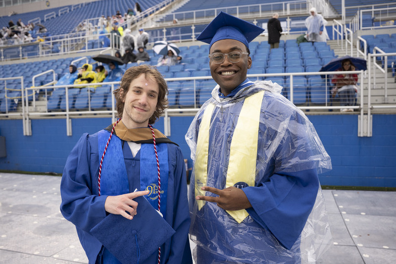 Arax Benlian (left), an international business studies major, and Ian Baynard, a game studies and esports management major, said graduating feels bittersweet.