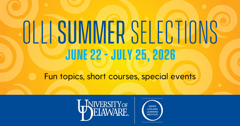 UD OLLI Summer 2026 event graphic