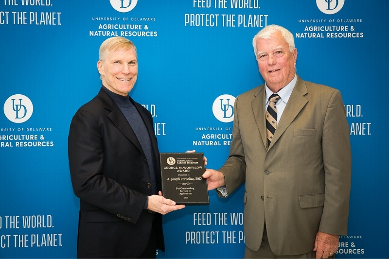 Cornelius poses with Ed Kee, former Delaware Secretary of Agriculture. I