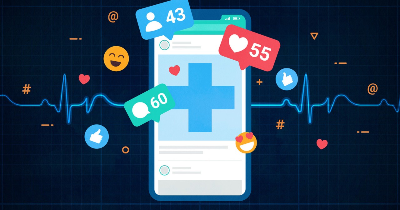Illustration of social media and health messaging