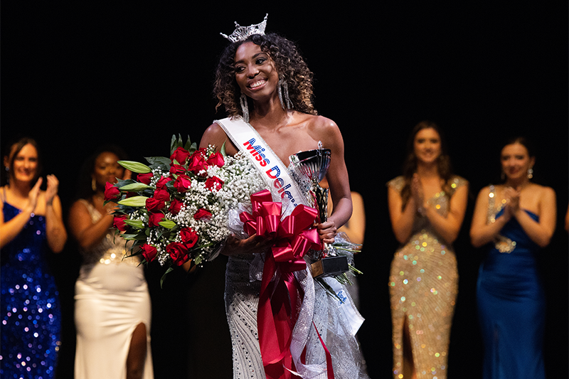 University of Delaware Class of 2024 alumna Anaya Harrison was crowned Miss Delaware 2026 and will represent the First State at the Miss America Competition this September.