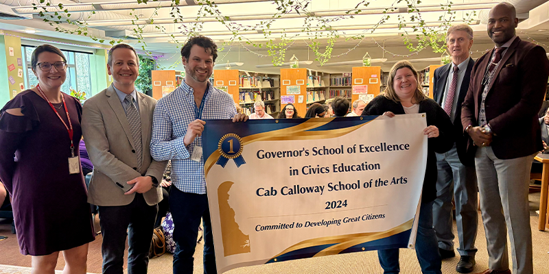 Cab Calloway School for the Arts staff pose for a photo