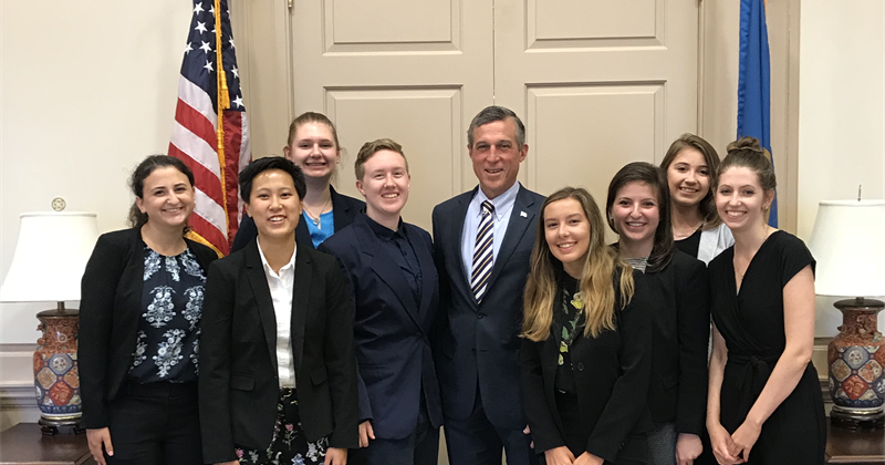A group photo of the 2018 Summer Undergraduate Biden School Fellows