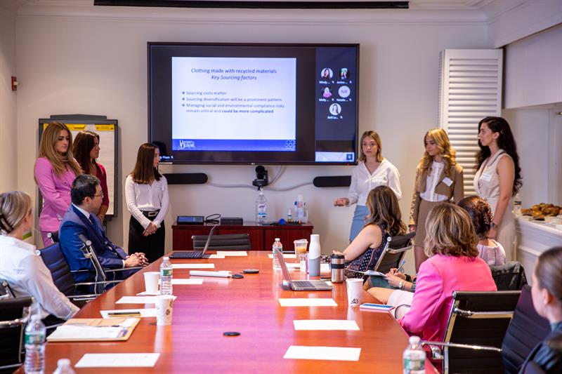 Students in the fashion graduate program visiting Macy's headquarters in New York.