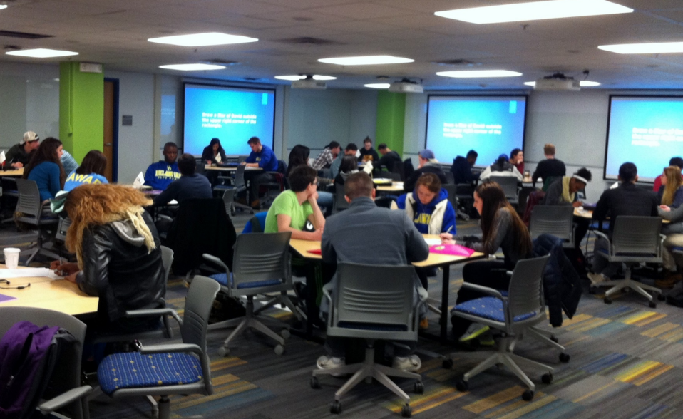MSSL math lab students studying