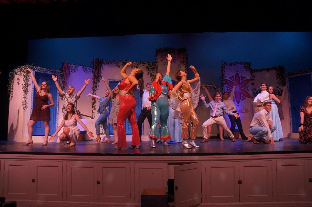 A group of HTAC college students performing Mamma Mia