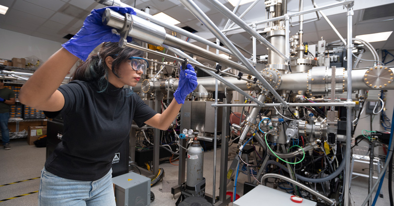 Student working in lab