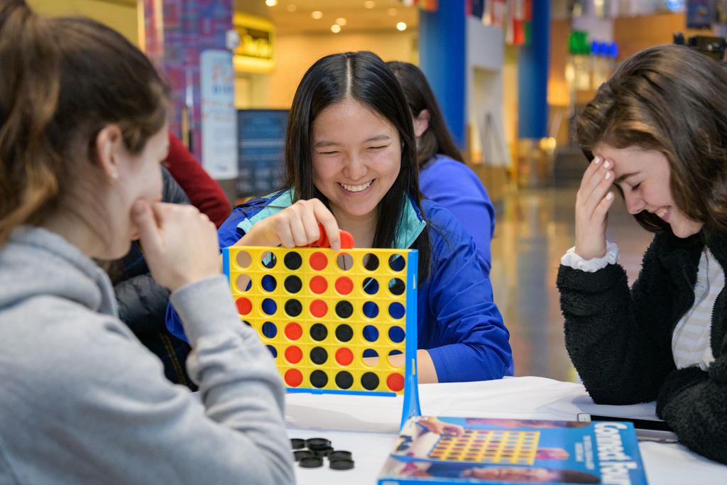 Winter socializing: In January, the Office of International Students and Scholars (OISS) held a "Winter Social" in the Trabant University Center, with games, food and fun.
