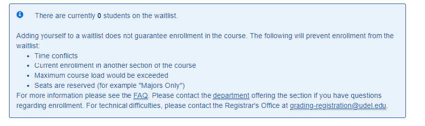 Waitlist Info