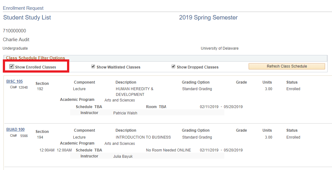 study list details