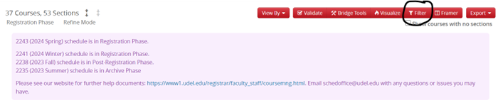 Filter button in CLSS