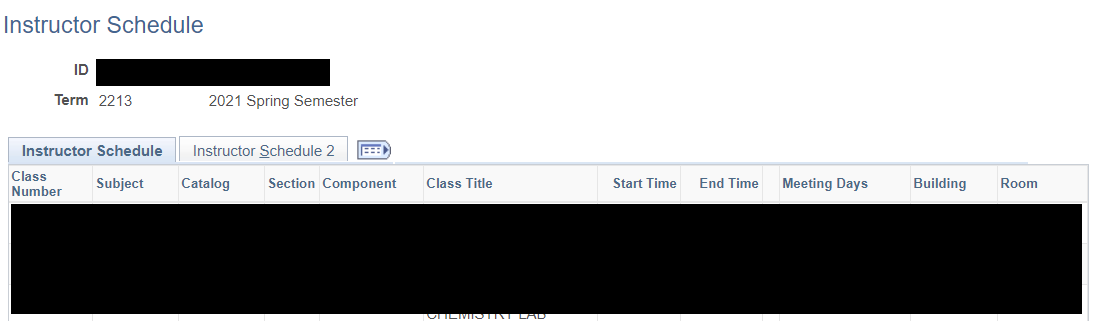 Instruc Sched tab