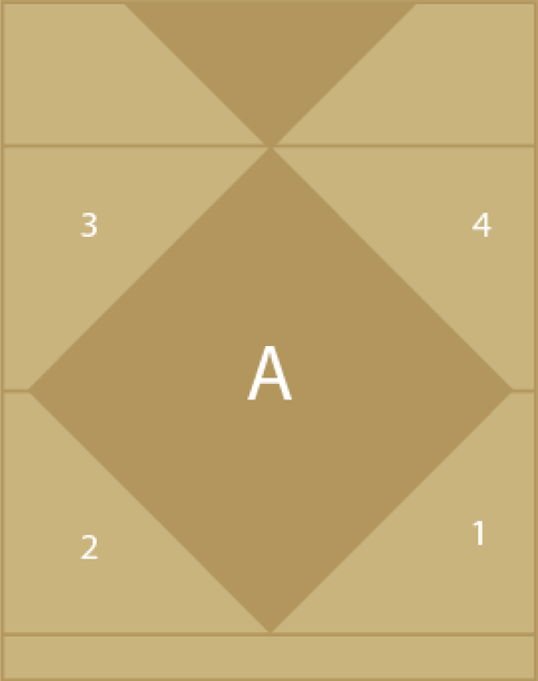 Graphic representation of the brick layout for Delaware Diamond bricks.