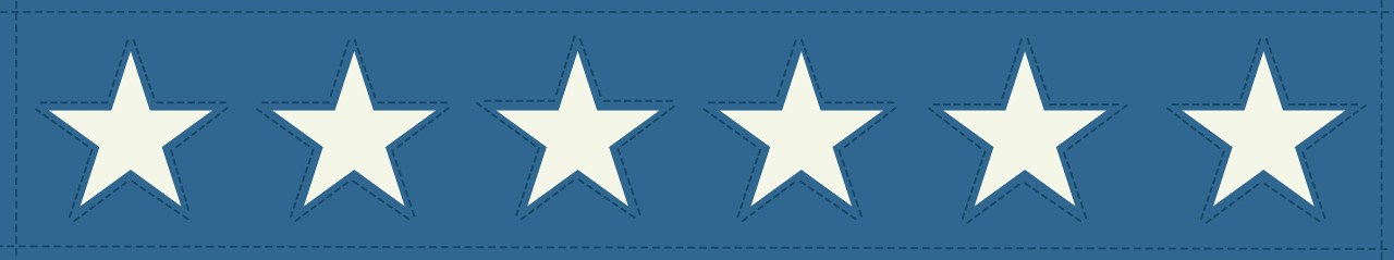 Stars across Blue Background