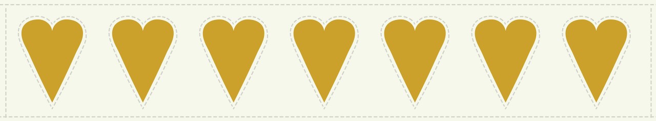 Hearts across off-white Background