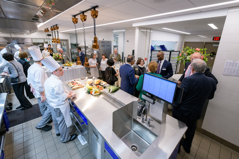 Vita Nova Renovation Celebration held to thank everyone involved in the extensive front and back of house renovations to the Vita Nova main kitchen, demonstration kitchen, and bistro. - (Evan Krape / University of Delaware)