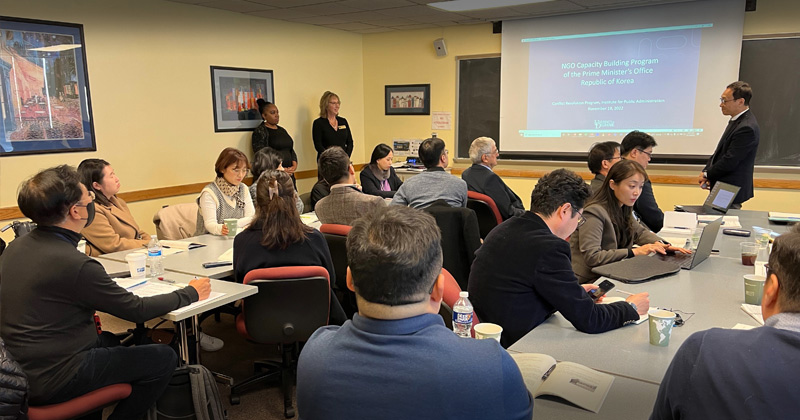 Kathy Murphy, associate director of IPA and coordinator of the Conflict Resolution Program (CRP), described CRP’s mission to build capacity for resolving conflict collaboratively, by helping individuals and organizations solve problems and work together.