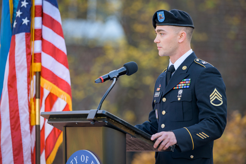 Like many student veterans, Joseph Laliberte describes himself as a non-traditional student, but says he has found a sense of community with the Blue Hen Veterans student organization.
