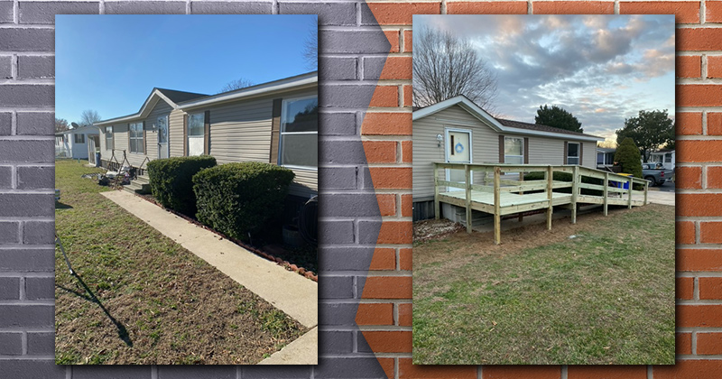 An 81-year-old resident of Lewes, Delaware, received a wheelchair ramp built by Habitat for Humanity. 