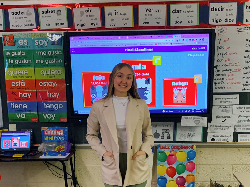 “I want to be a teacher not only to help others learn about languages and other cultures, but to also spread my love for that and hopefully inspire more students to also recognize their own passions and their own interests,” said Macy Morozin, a junior Spanish education major.