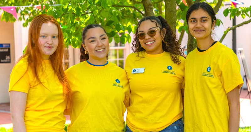 The student leaders of the Delaware Diplomats Council attended the UD Global Festival last fall, one of many on-campus global opportunities.