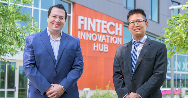 Nektarios Tsoutsos (left) of the University of Delaware’s College of Engineering and Gang Wang of the Alfred Lerner College of Business and Economics have been named new co-directors of UD’s endeavors in financial technology.