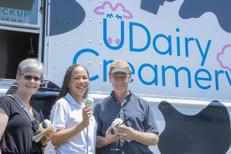United States Congresswoman Lisa Blunt Rochester, a UD alumna, bought a cone and posed for photos with her constituents.