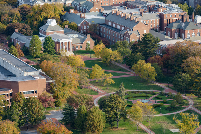 Aerial image of Memorial Hall